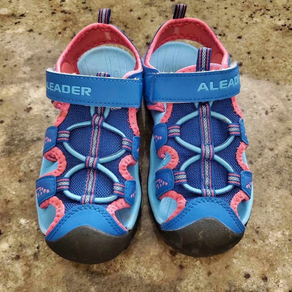 Aleader Blue Pink Girl Big Kid Outdoor Athletic Water Sandals SZ 3.5‎